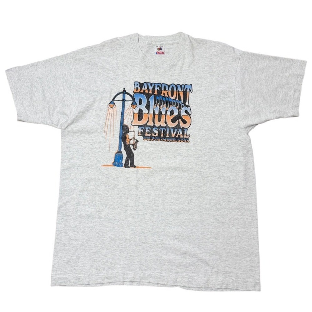 Vintage 90s Bayfront Blues Festival Duluth MN USA Jazz Music Souvenir T-Shirt - Picture 1 of 8